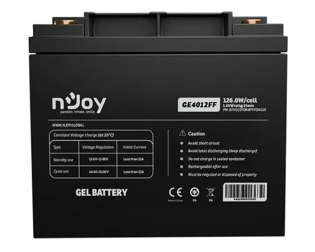 Acumulator VRLA cu gel, 12V, 126W/celula, pentru UPS-uri, Njoy GE4012FF
