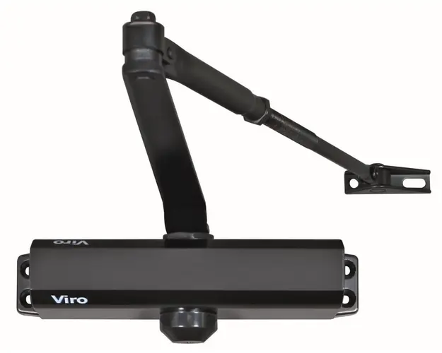 Amortizor VIRO pentru usi de maxim 110cm, 85kg, punct de oprire reglabil, negru, 128.13.2.211