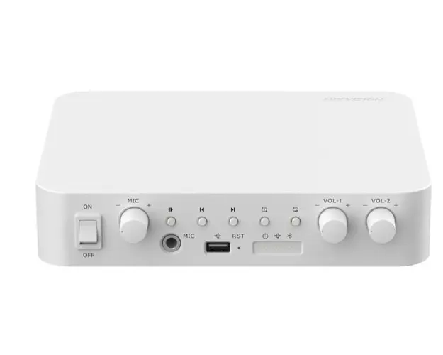 Amplificator cu mixer IP Hikvision DS-QAE1A80G1-VB, 2 zone, 80W, USB/Bluetooth/RCA, intrare microfon, Alarma