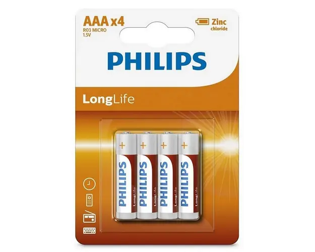 Baterie LongLife R3 AAA Blister 4 buc, Philips, PH-R03L4B/10