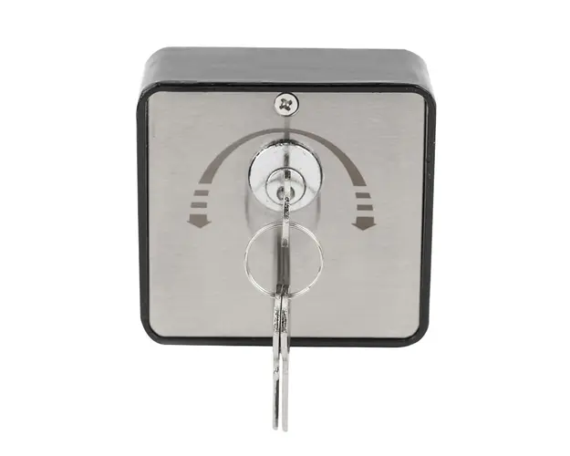 Buton aplicabil cu cheie, sistem revenire automata, contact de tip NO si NC, 16A 240V, pentru interior, negru, YKS-803D2