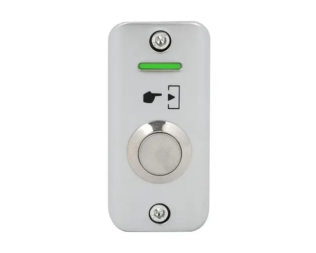 Buton de iesire, LED de semnalizare, montaj aplicat, IP56, aliaj de zinc, NO-COM, SMB-S001L