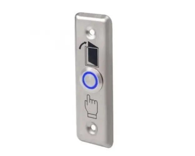 Buton de iesire incastrabil, din inox, led de stare Albastru, PBK-811A(LED)
