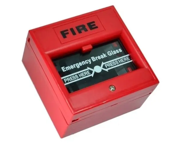 Buton de incendiu, pentru sisteme antiincendiu conventionale, cu geam de sticla, BIR911