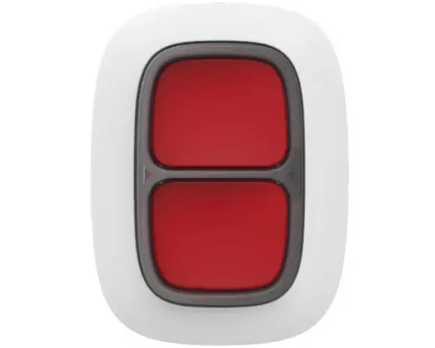 Buton de panica dublu wireless Ajax, 868 Mhz 1.3km, IP55, alb, AJAX DOUBLE BUTTON WH