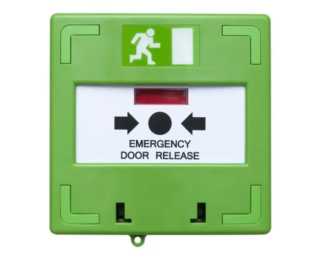 Buton iesire de urgenta aplicabil, cu 3 comutatoare NC-COM-NO, SCP-100-gn