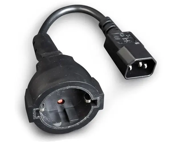 Cablu adaptor C14 tata - Schuko mama pentru UPS