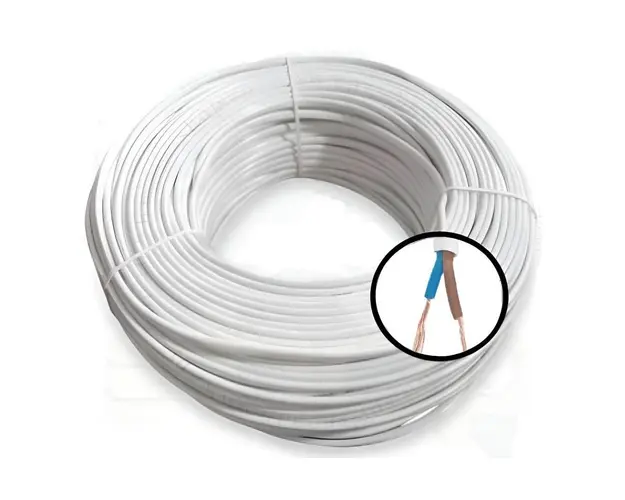 Cablu alimentare camere plat cu miez de cupru 2x0.75, 100m, CU-MYYUP2X0.75-ALB