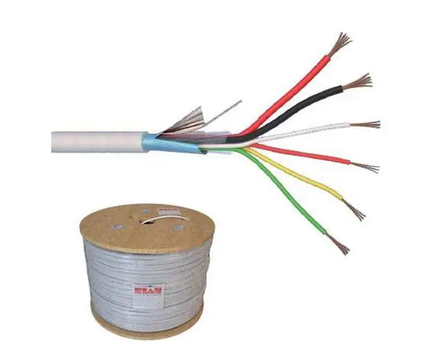 Cablu de alarma cu 6 fire ecranate, 0.22 cu alimentare, cupru integral, rezistent la flacara, 500m, ELAN 6CUEF+2x0.75-T