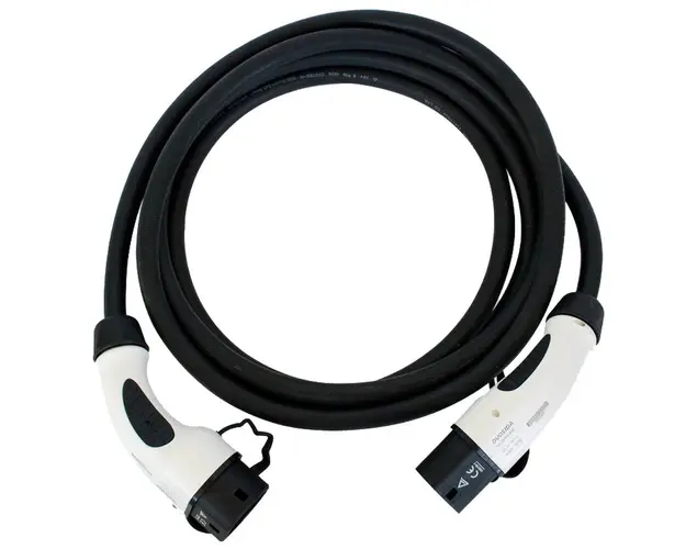 Cablu de incarcare pentru masini electrice, Type 2, trifazat, 22kW, 32A, 5 m, negru, Ampevo, T22-3/32N