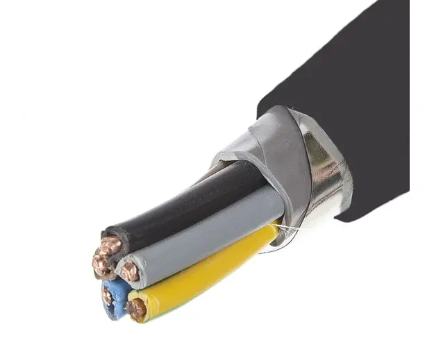 Cablu electric, cupru unifilar clasa de flexibilitate 1, izolatie de PVC, armatura din banda de otel, CYABY5X10