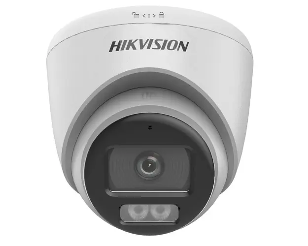 Camera de supraveghere interior ColorVu, 3K, 2.8mm, Smart Hybrid Light IR si LED 40m, Microfon, IP67, Hikvision DS-2CE72KF0T-LFS28
