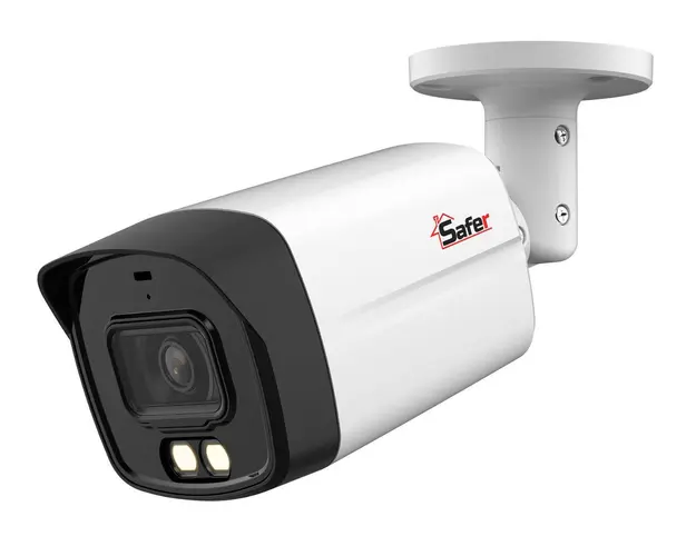 Camera de supraveghere pentru exterior HDCVI, 8MP 4K, Iluminare duala IR si LED 40m, 3.6mm, IP67, Microfon, SAF-BM8MP40F28-IL-A