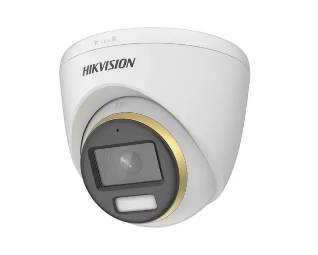 Camera de supraveghere pentru interior, ColorVu, Full HD 2MP, 2.8 mm, LED alb 40 metri, Microfon, IP67, Hikvision DS-2CE72DF3T-FS(2.8mm)