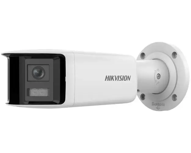 Camera IP panoramica, 4MP, 2 x 2.8mm, Acusense DarkFighter, IR 40m, Alarma, Hikvision DS-2CD2T46G2P-ISU/SL