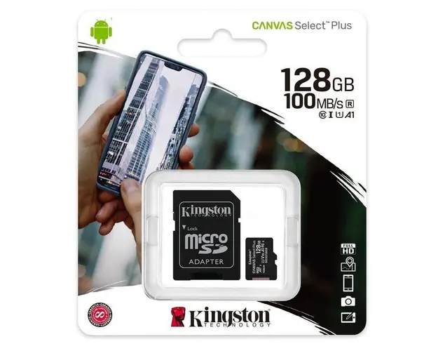 Card de memorie SD 128Gb Kingston Clasa 10, SDCS/128GB