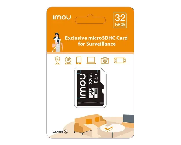 Card MicroSD, 32GB, Clasa 10, citire 95 Mbps, scriere 25 Mbps, IMOU, MICROSD32-IMOU