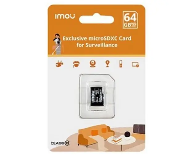 Card MicroSD, 64GB, Clasa 10, citire 95 Mbps, scriere 38 Mbps, IMOU, MICROSD64-IMOU