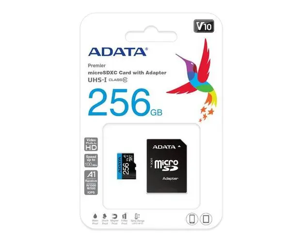 CARD MicroSD ADATA 256GB Clasa 10 AUSDX256GUICL10A1-RA1