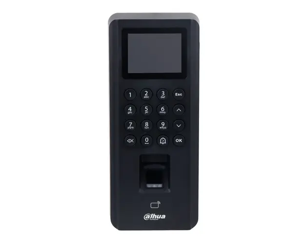 Cititor de proximitate stand-alone WiFi, Amprenta + Card Mifare 13.56KHz, 30.000 utilizatori, PoE, Alarma 1/1, Dahua ASI2212J-PW