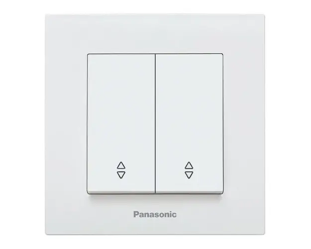 Comutator alb scara,cu 2 butoane, montaj incastrat, IP 20, Karre Plus Panasonic