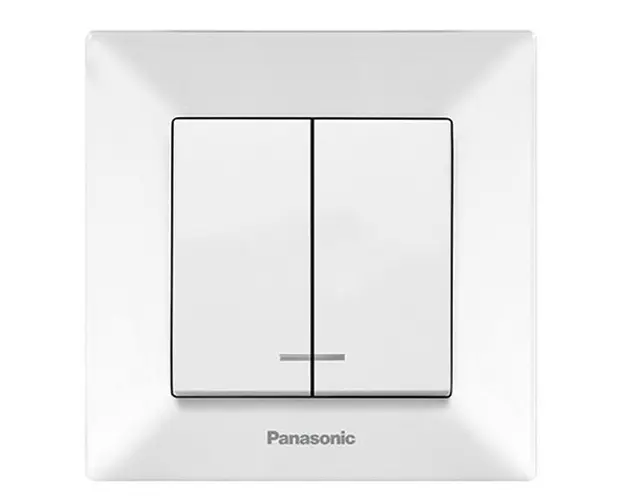 Comutator cu LED, 2 butoane, montaj incastrat, IP 20, Karre Plus Panasonic
