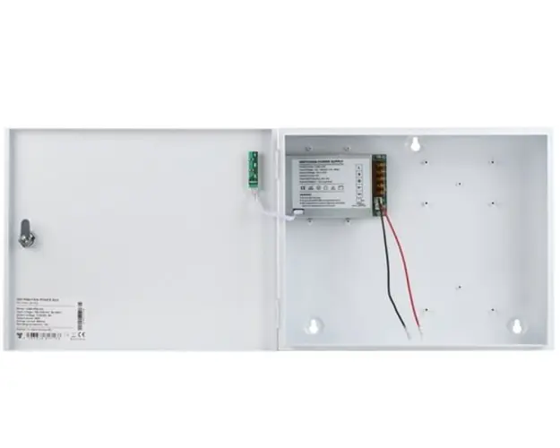 Cutie metalica pentru centrale de control acces ZKTeco, cu sursa de 12-14V@5A, 370 x 300 x 85 mm CAB4-PS5-WH