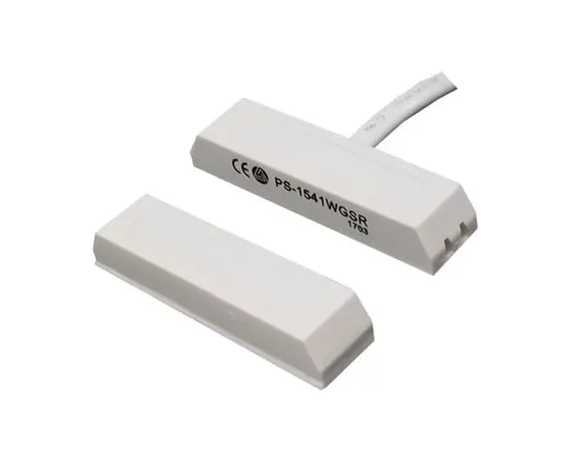 Contact magnetic aplicat, cu 45 cm cablu, montaj cu banda dublu adeziva, PS1541WG-WH