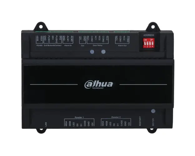 Centrala TCP/IP pentru control acces, 2 usi, bidirectionala, Wiegand, RS-485, PoE, Dahua ASC2202B-S