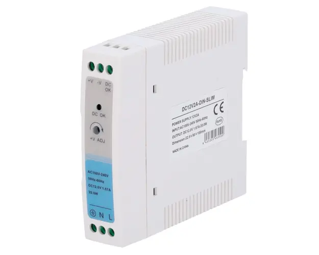 Sursa de alimentare 12V/2A, montaj pe sina DIN, Safer SAF-12V2A-DIN