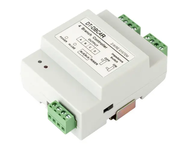Distribuitor video cu 4 ramuri cu functie de izolare si protectie, pentru sistemele de interfonie pe 2 fire, DT-DBC4R