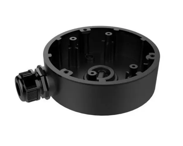Doza de conexiuni rotunda Hikvision DS-1280ZJ-DM46(Black), din aluminiu, neagra