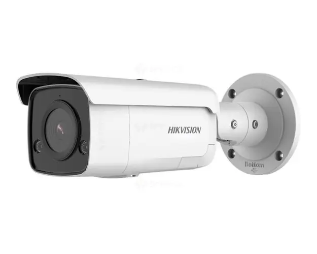 Camera de exterior IP, AcuSense DarkFighter, 8MP 4K, IR 60m, lentila 2.8 mm, PoE, Microfon si difuzor, Hikvision DS-2CD2T86G2-ISU/SL C
