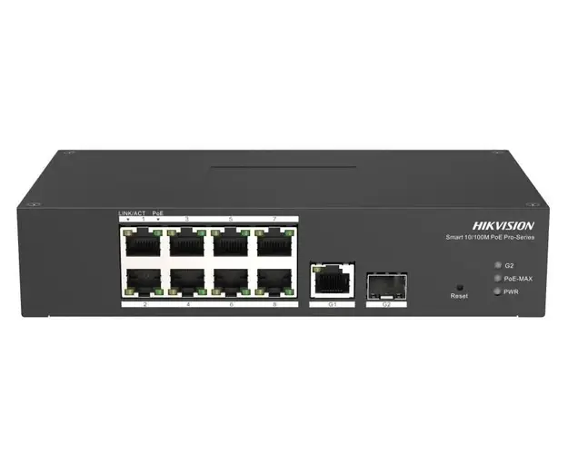 Switch Hikvision cu management, 8 x porturi PoE 110W, 10/100 Mbps, DS-3T1310P-SI/HS
