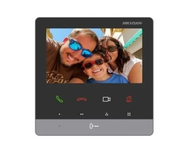Monitor videointerfon TCP/IP TFT Hikvision DS-KH6100-E1, LCD 4.3 inch, 9 butoane, PoE
