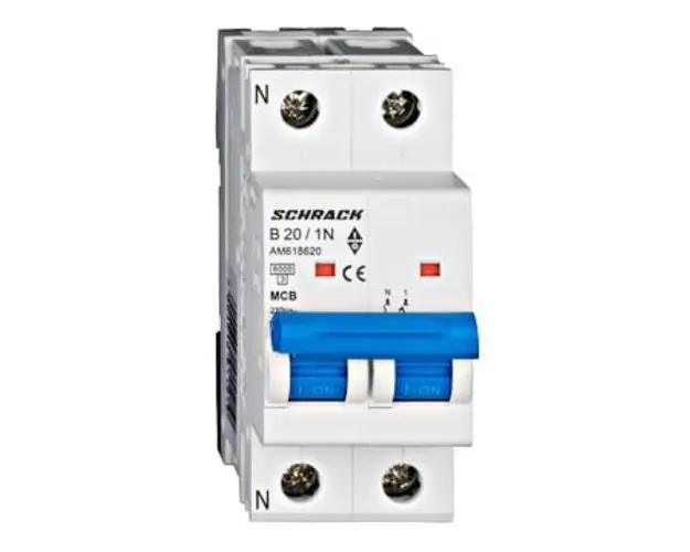 Intrerupator automat Ex9Bn, 2P, 20A, curba B, 6kA Schrack