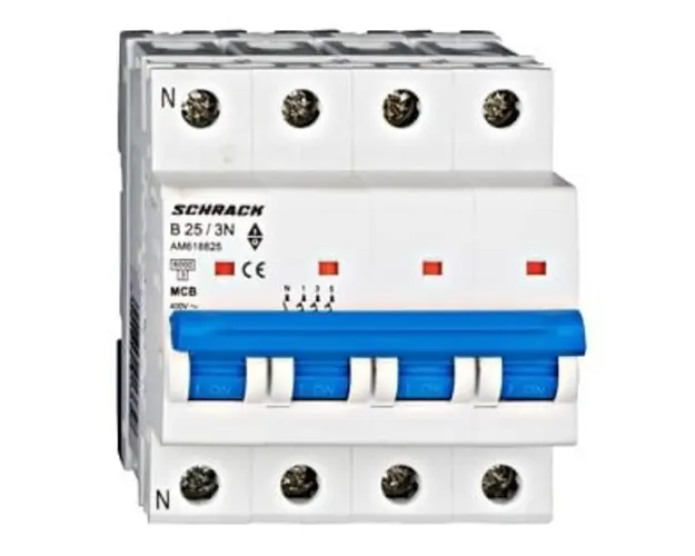 Intrerupator automat, 4P, 25A, 6KA, B, Schrack AM618825