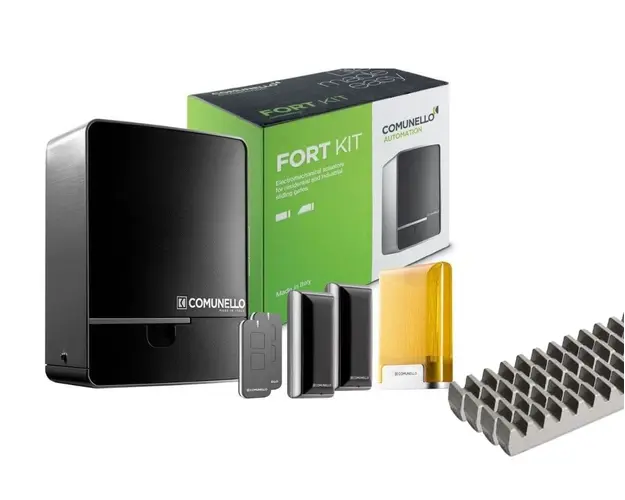 Kit de automatizare pentru poarta culisanta Comunello Fort 600, Motor 24V, cu 4 cremaliere, GKFT060ELB000A+4CM