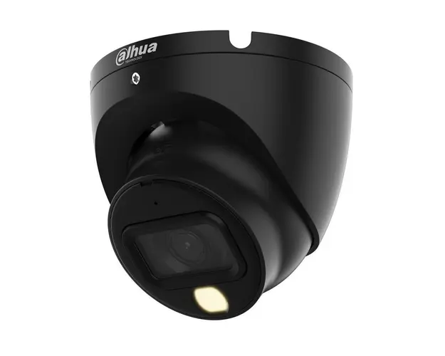Camera supraveghere HDCVI Dahua HAC-HDW1200TLM-IL-A-BLACK, 2MP, Smart Dual Light 20m, Microfon, IP67