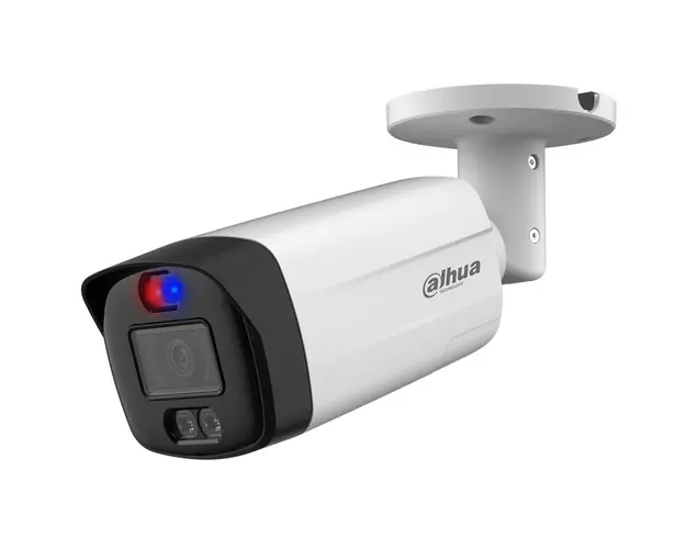 Camera HDCVI 5MP cu alarma optica Rosu-Albastru, Iluminator Dual LED si IR 40m, 3.6mm, Microfon, HAC-ME1509TH-A-PV-0360B-S2