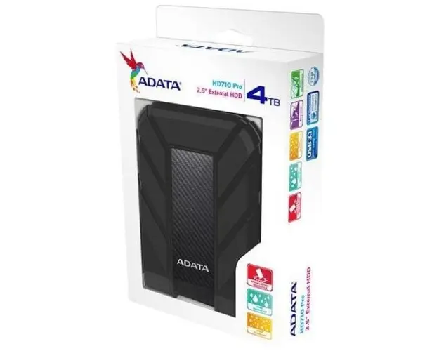 Hard disk Extern 4TB ADATA pe USB pentru export video AHD710P-4TU31-CBK