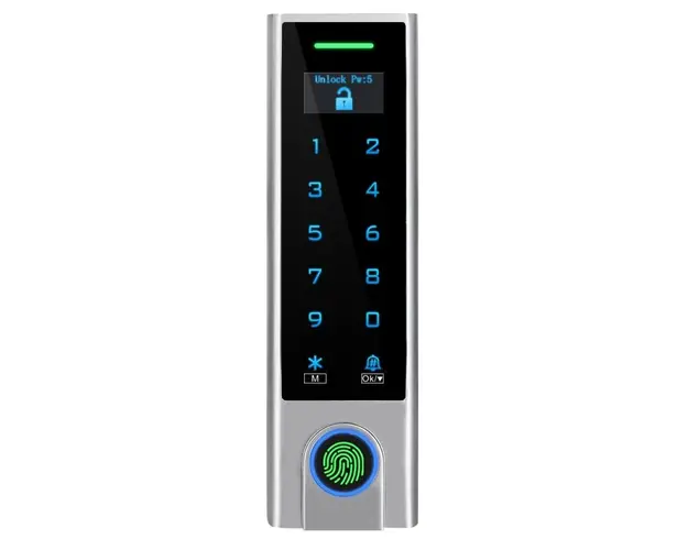 Control acces standalone WiFi SECUKEY HFD3-WIFI, Carduri EM si Mifare, Amprenta, Taste touch, Compatibil cu aplicatia Tuya