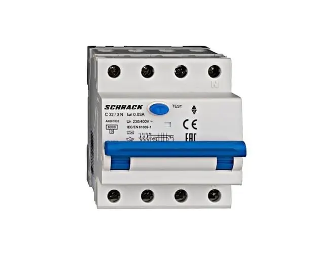 Siguranta automata 3+N, 6kA, C32A, 30mA, tip A, AK667832 Schrack 