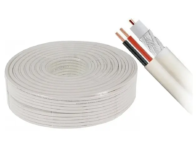 Cablu coaxial RG6 Cupru + 2X 0,75 alimentare CCA, 100M Safer, TW100SCCA