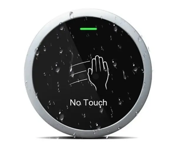 Buton de iesire pentru exterior cu infrarosu, fara atingere, carcasa din aluminiu, 73x20mm, LED stare, 3-10 cm, Secukey Sbutton 100-X
