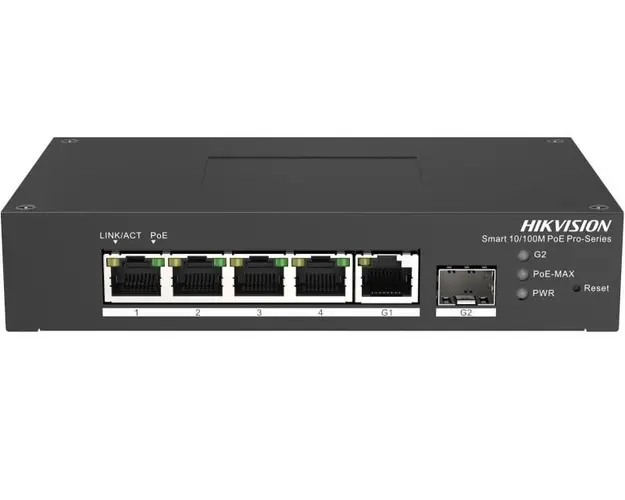 Switch 4+1 POE Hikvision DS-3T1306P-SI/HS, 60W, cu management