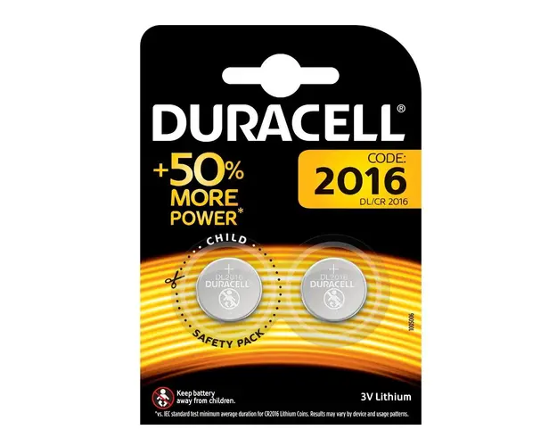 Baterie blister 2 buc, 3V, litiu, Duracell DUR-CR2016