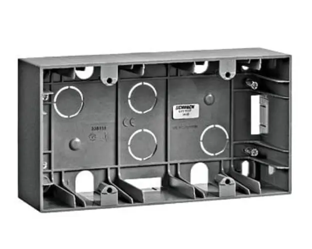 Cutie aplicata pentru 2 aparate, ABS, antracit, 154x 83x 42mm, Schrack EV115307