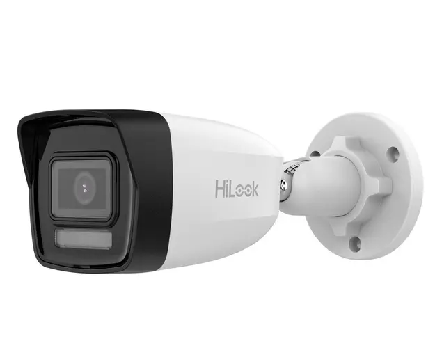 Camera IP Hikvision HiLook IPC-B140HA-LU, 4MP, 2.8mm, iluminare duala 30m, microfon, PoE, IP67, metal si plastic