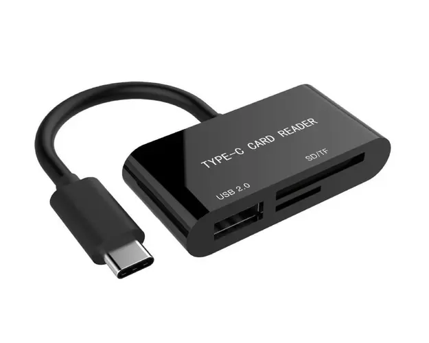 Cititor carduri USB Type C Gembird KINSIZ039, pentru USB, SD, Micro SD, SDHC, SDXC, negru